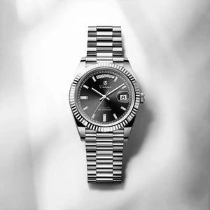 Relógio automático masculino London Black em vista frontal